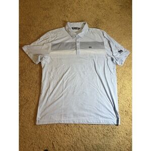 Travis Mathew Golf Polo Shirt Men XL Light Blue PGA West Logo Embroidered